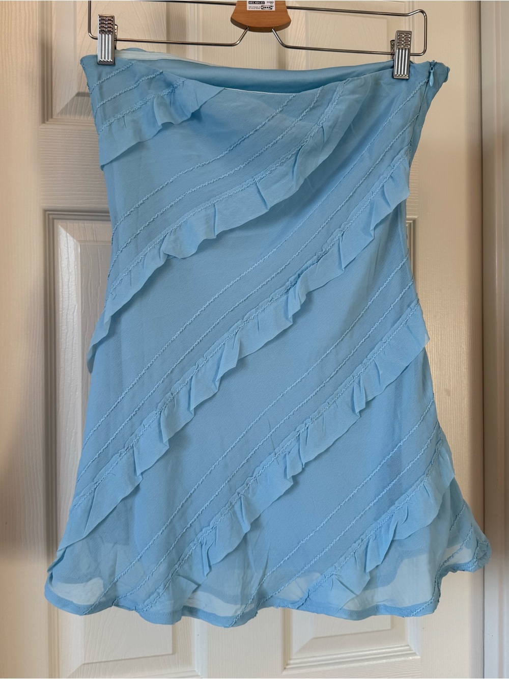 Princess Polly Light Blue Strapless Ruffle A-Line Dress